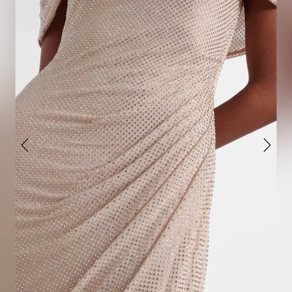 Self-Portrait CHAMPAGNE RHINESTONE MAXI DRESS